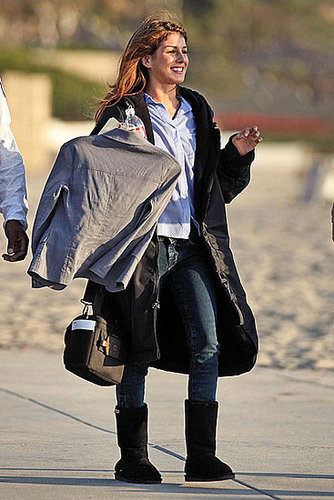 Shanae Grimes on set