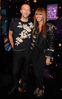 Chris Martin and Beyonce