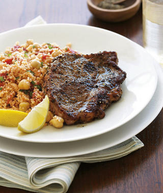 Easy Lemon Lamb Chops Recipe With Mint Garbanzo Couscous