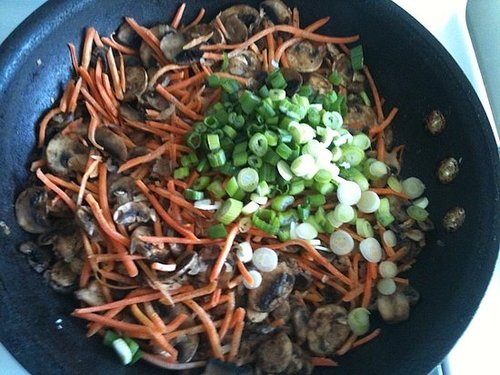 Adding in the Green Onions Adding in the Green Onions