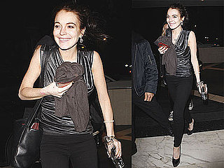 Photos of Lindsay Lohan Leaving a Club Wearing All Black in LA