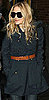 Mary-Kate Olsen Wearing Brown Equestrian Belt and Pea Coat in NYC