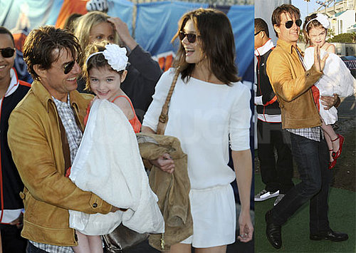 Photos of Katie Holmes, Tom Cruise and Suri Cruise in Miami at the 2010 Super Bowl