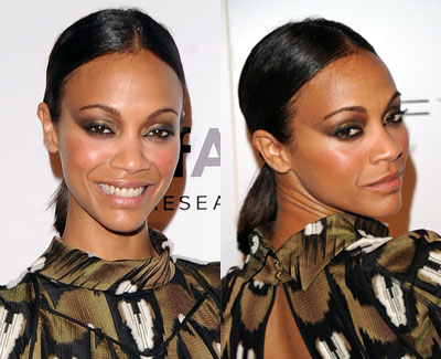 How to Get Zoe Saldana's Sleek Ponytail