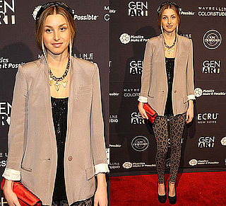 Whitney Port in Leopard Print Leggings at Gen Art's The New Garde Fashion Presentation in NYC