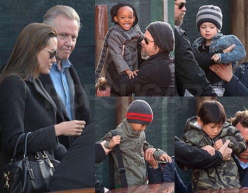 Photos of Angelina Jolie, Brad Pitt, Jon Voight, Zahara Jolie-Pitt, And Pax Jolie-Pitt Together in Venice