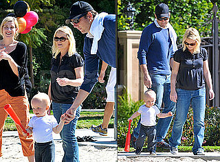 Photos of Amy Poehler, Will Arnett, And Archie Arnett Playing at a LA Park