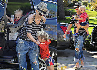 Photos of Gwen Stefani Wearing a Fedora and Kingston and Zuma Rossdale in LA