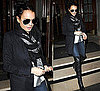 Lindsay Lohan in Scarf and Over-the-Knee Boots in London