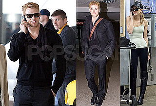 Photos of Kellan Lutz and AnnaLynne McCord Walking Through LAX Separately