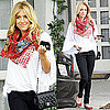 Photo of Kristin Cavallari Wearing White Bell-Sleeved Shirt and Red Flats in Beverly Hills