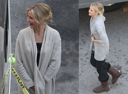 Photos of Cameron Diaz Wearing Uggs on the Set of Bad Teacher in Los Angeles