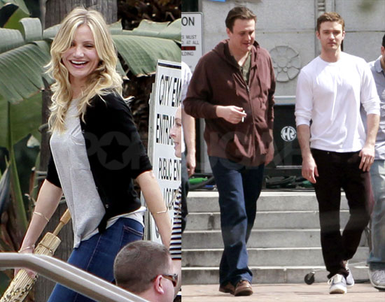 Photos of Justin and Cameron on Set Photos of Justin and Cameron on Set