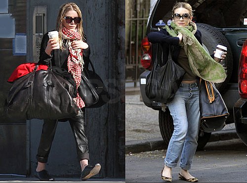 Mary-Kate and Ashley Olsen Wearing Spring Scarves in NYC