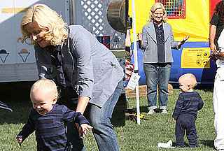Photos of Pregnant Amy Poehler With Archie Arnett on the LA Set of Parks and Recreation