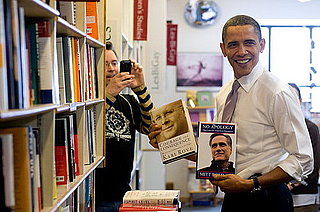 Photo of President Obama in Iowa Bookstore
