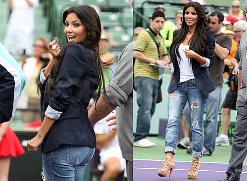 Photos of Kim Kardashian Tossing a Coin at the Miami Open Tennis Tournament