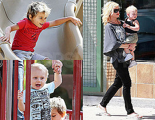 Photos of Gwen Stefani Playing With Kingston and Zuma Rossdale in LA