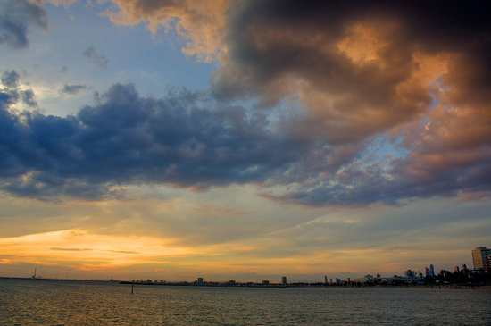 Sunset in St Kilda on Easter Sunday