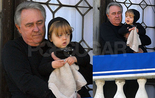Pictures of Knox Jolie-Pitt And Bill Pitt on Their Balcony in Venice