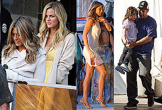 Photos of Jennifer Aniston, Adam Sandler, Sadie Sandler, Jackie Sandler, and Brooklyn Decker on the LA Set of Just Go With It