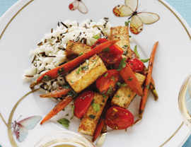 Wild Rice With Glazed Carrots and Tofu Recipe