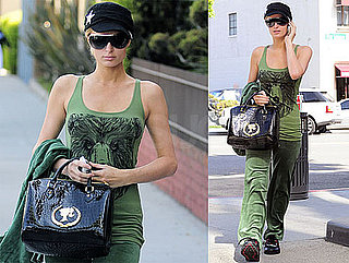 Pictures of Paris Hilton Shopping in Green