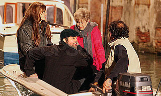 Pictures of Angelina Jolie And Brad Pitt With His Mother Jane Pitt on a Boat in Venice