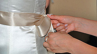 How to DIY a Sash on Your Wedding Dress
