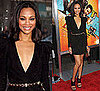 Zoe Saldana Wears Balmain Dress to The Losers Premiere in LA