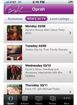 Oprah Launches Mobile Apps