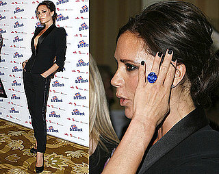 Photos of Victoria Beckham at BritWeek event with Sapphire Ring
