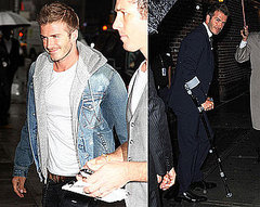 Beckham Denim Jacket on David Beckham Was In His Denim Jacket And Sweatshirt Last