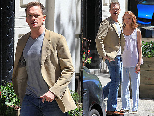 Pictures of Neil Patrick Harris And Jayma Mays Filming the Smurfs in NYC