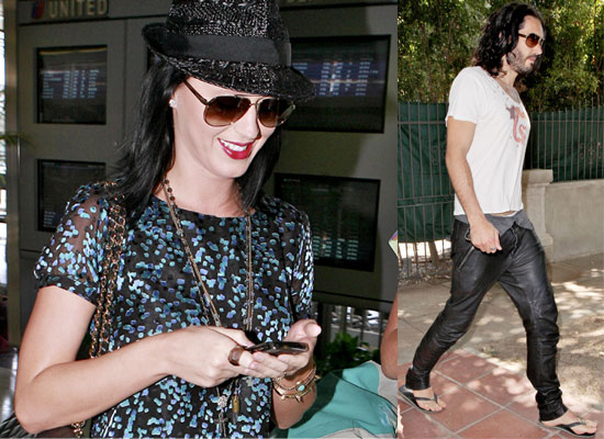 Photos of Katy Perry at the Airport and Russell Brand in LA Photos of Katy Perry at the Airport and Russell Brand in LA