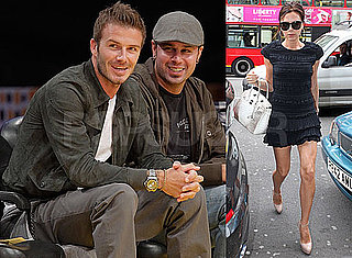 Pictures of David Beckham at a Lakers Game; Victoria Beckham Shopping in London