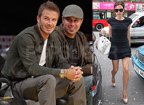 Pictures of David Beckham at a Lakers Game; Victoria Beckham Shopping in London