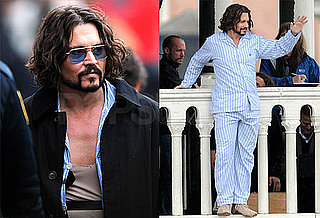 Pictures of Johnny Depp on the Set of The Tourist in Italy