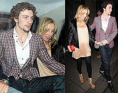 Pictures of Engaged Couple Aaron Johnson and Pregnant Fiancee Sam Taylor Wood Out in London before Cannes, Chatroom Trailer