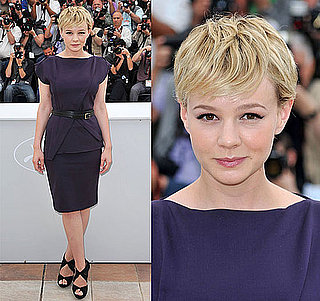 Carey Mulligan in Plum Roland Mouret at Cannes Film Festival Wall Street: Money Never Sleeps Press Conference