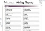 Wedding Registry Checklist