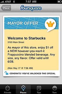Starbucks Offers Coupons For Foursquare Mayors