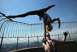 Cirque du Soleil Performers From Banana Shpeel at Empire State Building