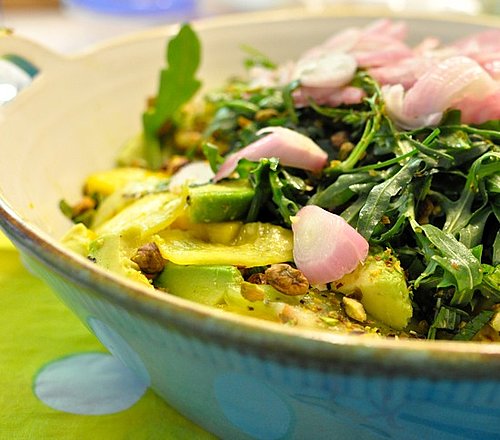 Tropical Fruit Salad With Arugula and Pickled Shallots Tropical Fruit Salad With Arugula and Pickled Shallots
