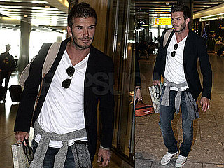 Pictures of David Beckham at Heathrow Airport After His Trip to Afghanistan