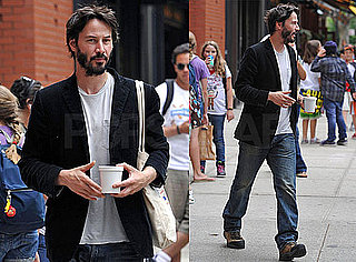 Pictures of Keanu Reeves Leaving Bar Pitti in NYC Without Charlize Theron