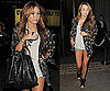 Miley Cyrus in London Wearing a Feather Cardigan by Winter Kate and Alexander Wang Shoes