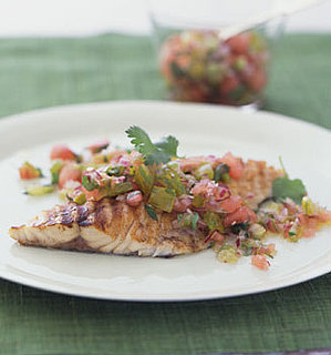 Recipe For Grilled Bass With Green Tomato and Watermelon Salsa