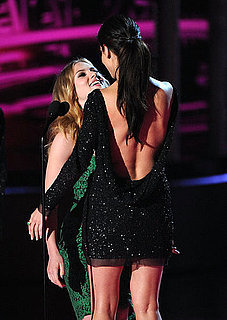 Sandra Bullock and Scarlett Johansson Kiss at MTV Movie Awards