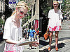 Pictures of Dakota Fanning Wearing Bright Red Lipstick in NYC